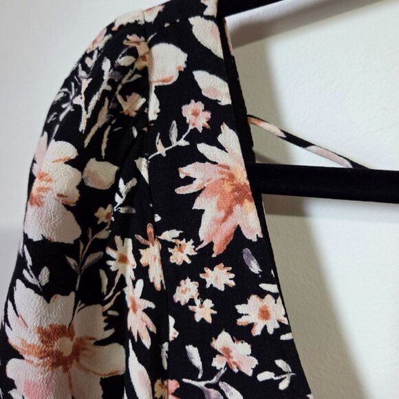 EUC AMERICAN EAGLE OUTFITTERS FLORAL DEEP SCOOP NECK BABYDOLL DRESS SIZE M - Picture 5 of 16